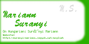 mariann suranyi business card